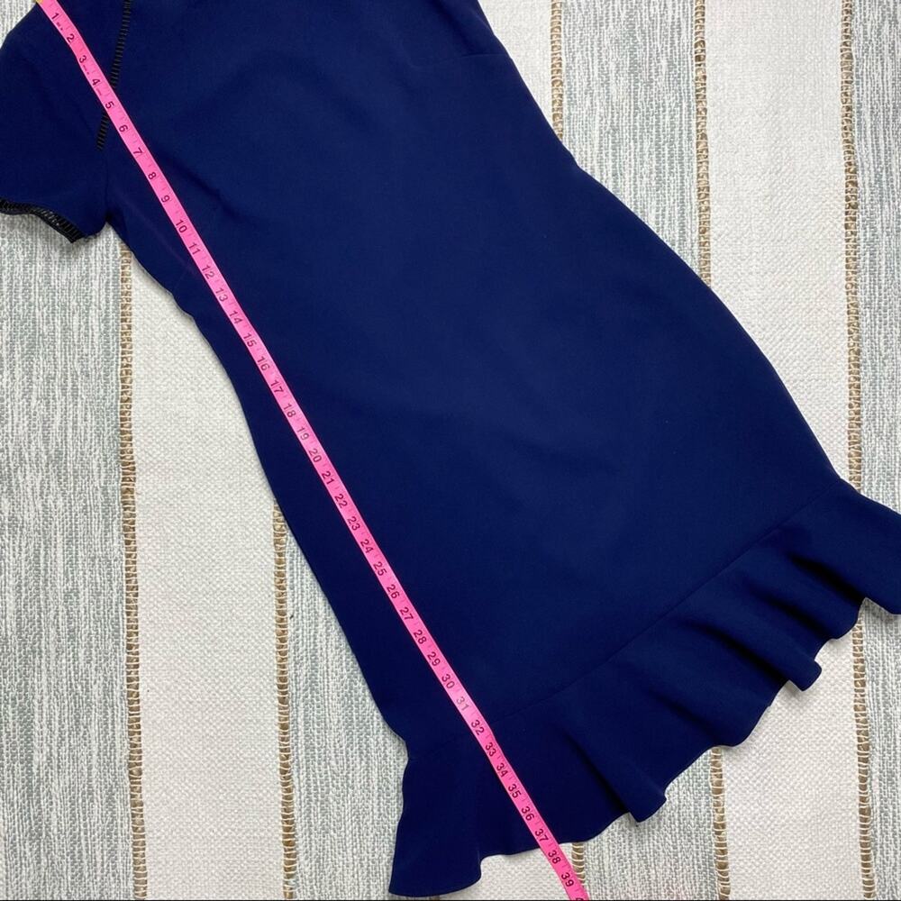 Shoshanna Lombard Navy Blue Mini Ruffle Dress Women’s 6 - Picture 7 of 11